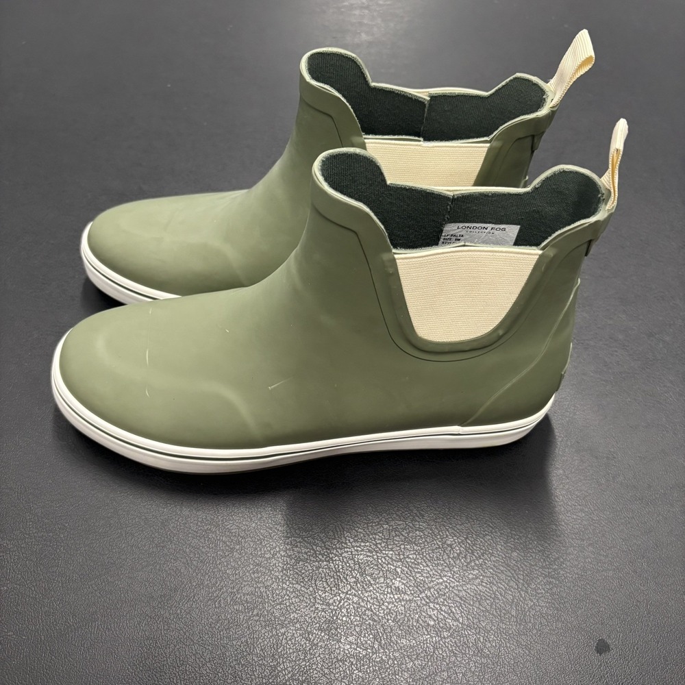 London Fog Olive Green Chelsea Rain Boots